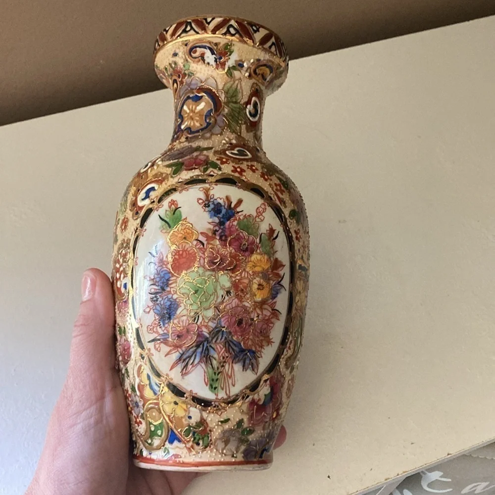 Vintage Japanese Hand Painted Vase